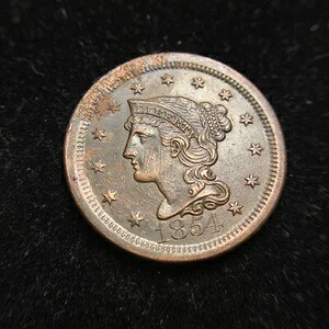 1854 年製 編み込みヘア ラージ セント 劣化 未流通 MS BU UNC Newcomb オファーを!｜WORLD RESOURCE【QUEEN店】 44,880円