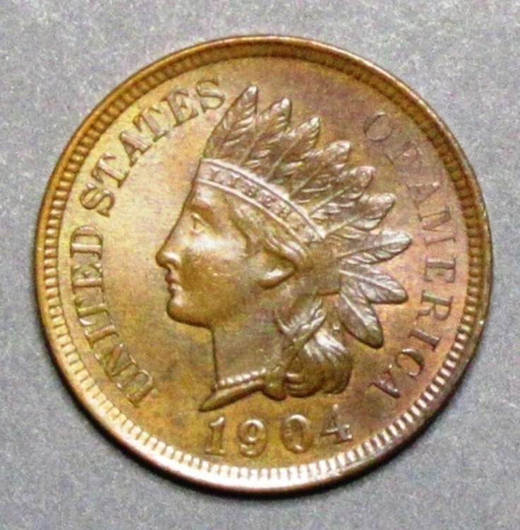 1904 年インディアン ヘッド セント 魅力的な宝石 BN UNC。｜WORLD RESOURCE【QUEEN店】 44,880円
