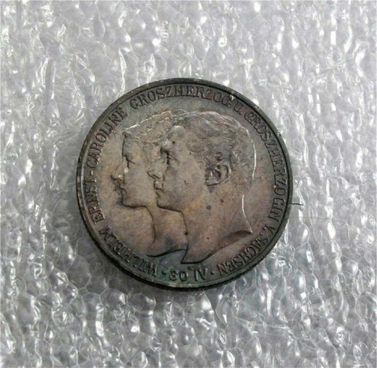 1903 ドイツ ザクセン ワイマール アイゼナハ シルバー 1/2 ターラー - 2 マーク UNC / BU KM# 217｜WORLD RESOURCE【QUEEN店】