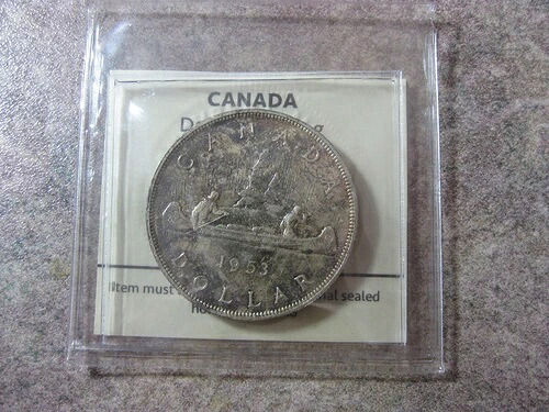 カナダ - エリザベス2世 - 1953年ドル登録 CH. UNC - カヌー - シルバー - 証明書番号: 3587|WORLD RESOURCE【QUEEN店】