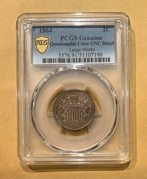 1864年 2セント 2セント硬貨 PCGS UNC 詳細 大きなモットー|WORLD RESOURCE【QUEEN店】