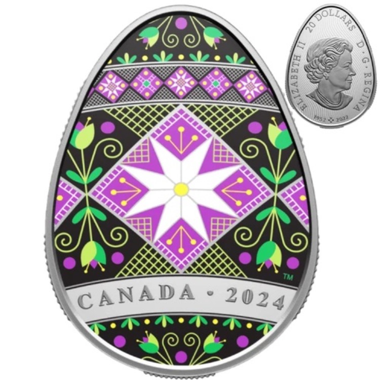 ?? カナダ ピサンカ 純銀貨 20ドル ウクライナ伝統、UNC 2024|WORLD RESOURCE【QUEEN店】
