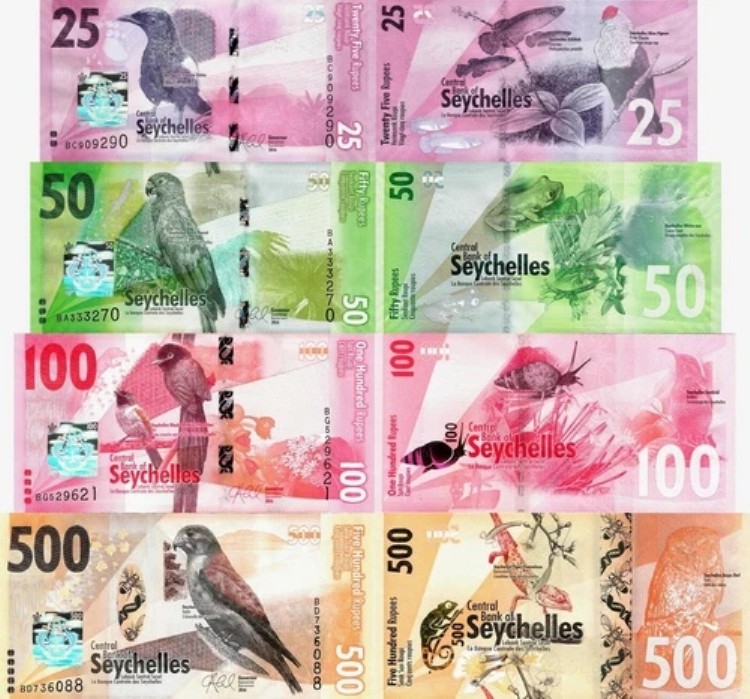 セイシェル 2016 フルセット 4個 25+50+100+500 ルピー - ピック 48,49,50,51 UNC｜WORLD RESOURCE【QUEEN店】