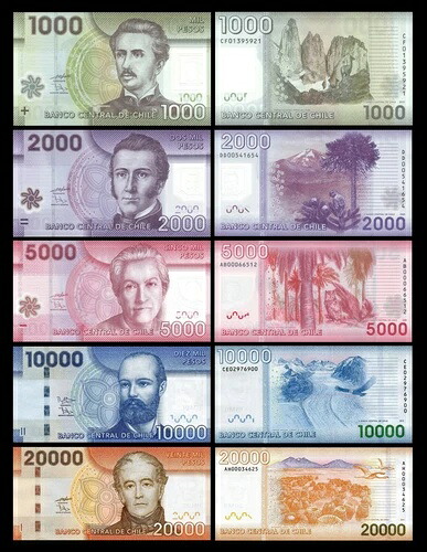 チリ 1000 / 2000 / 5000 / 10,000 / 20,000 ペソ 2009 - 2012 UNC - ポリマー｜WORLD RESOURCE【QUEEN店】