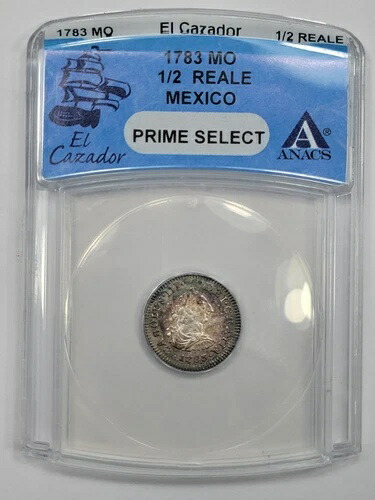 1783年 メキシコ 1/2 レアル エルカサドール 難破船 ANACS プライムセレクト AU/UNC *J953｜WORLD RESOURCE【QUEEN店】 58,080円