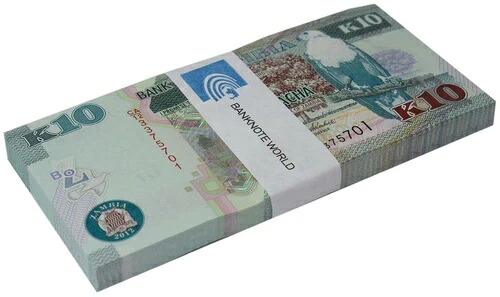 ザンビア 10 クワチャ、2012 年、P-51a、UNC &times; 100 枚バンドルパック｜WORLD RESOURCE【QUEEN店】