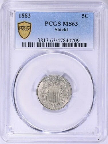 1883年製シールドニッケル PCGS MS63 高品質光沢美！UNCゴールドシールド｜WORLD RESOURCE【QUEEN店】