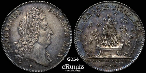 フランス、ルイ 14 世、トークン 1701、シルバー、トレゾール ロイヤル、レア!、aUNC｜WORLD RESOURCE【QUEEN店】