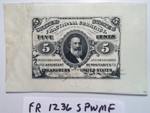FR 1236 spwmf 米国小数通貨見本 UNC プレート番号 透かし入り紙｜WORLD RESOURCE【QUEEN店】