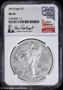 2019年 1ドル アメリカン シルバー イーグル NGC MS 70 | エバーハート サイン入り 未流通 UNC BU｜WORLD RESOURCE【QUEEN店】