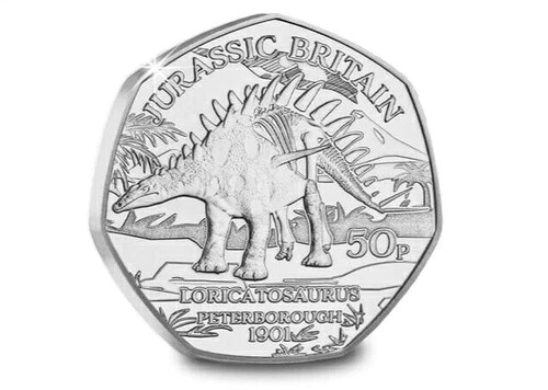 2023年 マン島 ジュラシック・ブリテン - ロリカトサウルス 50ペンス硬貨 BU BUNC｜WORLD RESOURCE【QUEEN店】