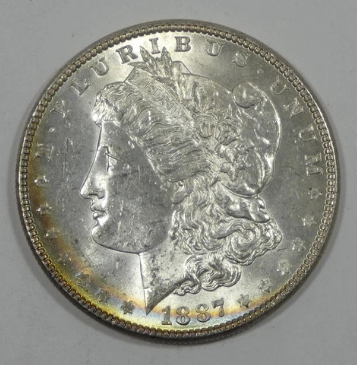 1887年 モルガン・ダラー 素晴らしいブリリアント UNC シルバーダラー ~ オリジナル クレセントバッグトーン｜WORLD RESOURCE【QUEEN店】 36,465円