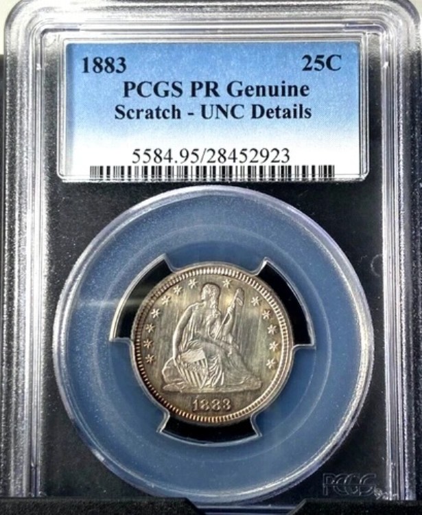 1883年 プルーフ リバティ シーテッド クォーター 25セント PCGS UNC 詳細｜WORLD RESOURCE【QUEEN店】