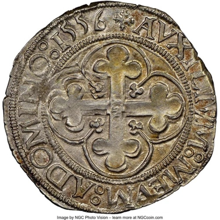 イタリア サボイ・エマヌエーレ・フィリベルト 1556 4 グロッシ、UNCIRC. & 希少、NGC 認定 MS62｜WORLD RESOURCE【QUEEN店】