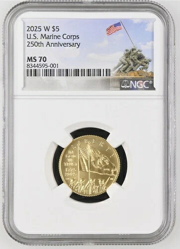 2025-W UNC 5ドル アメリカ海兵隊250周年記念金貨 NGC MS70（先行販売）｜WORLD RESOURCE【QUEEN店】