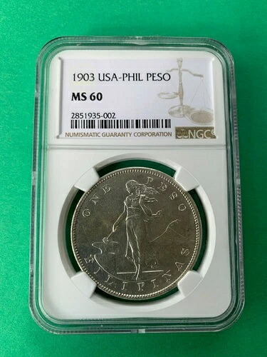 アメリカ・フィリピン 1ペソ 1903年 NGC MS 60 希少 フルグレード UNCコンディション｜WORLD RESOURCE【QUEEN店】