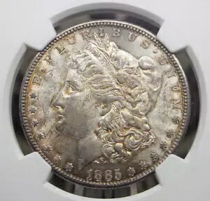 1885 年 "S" モーガン シルバー ダラー $1 NGC MS61 #023 Unc 未流通 ECC&C, Inc.|WORLD RESOURCE【QUEEN店】