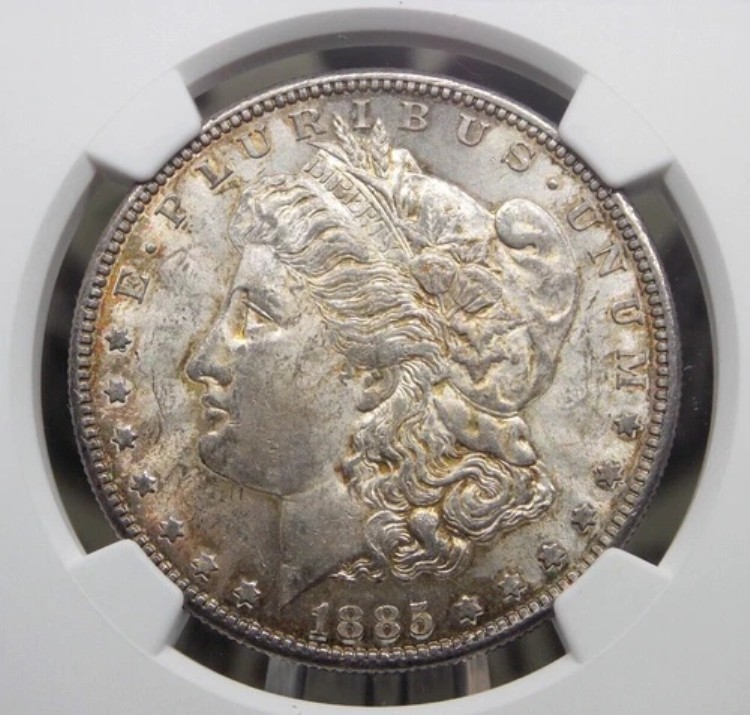 1885 年 "S" モーガン シルバー ダラー $1 NGC MS61 #023 Unc 未流通 ECC&C, Inc.｜WORLD RESOURCE【QUEEN店】