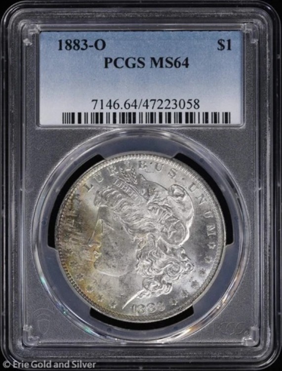 1883-O 1ドル モルガン銀貨 PCGS MS 64 | トーン付き 未流通 UNC BU｜WORLD RESOURCE【QUEEN店】