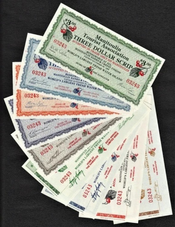 カナダ現地通貨 マニトゥリン 3ドル 9マッチングシリアルセット 1985-1993 UNC|WORLD RESOURCE【QUEEN店】