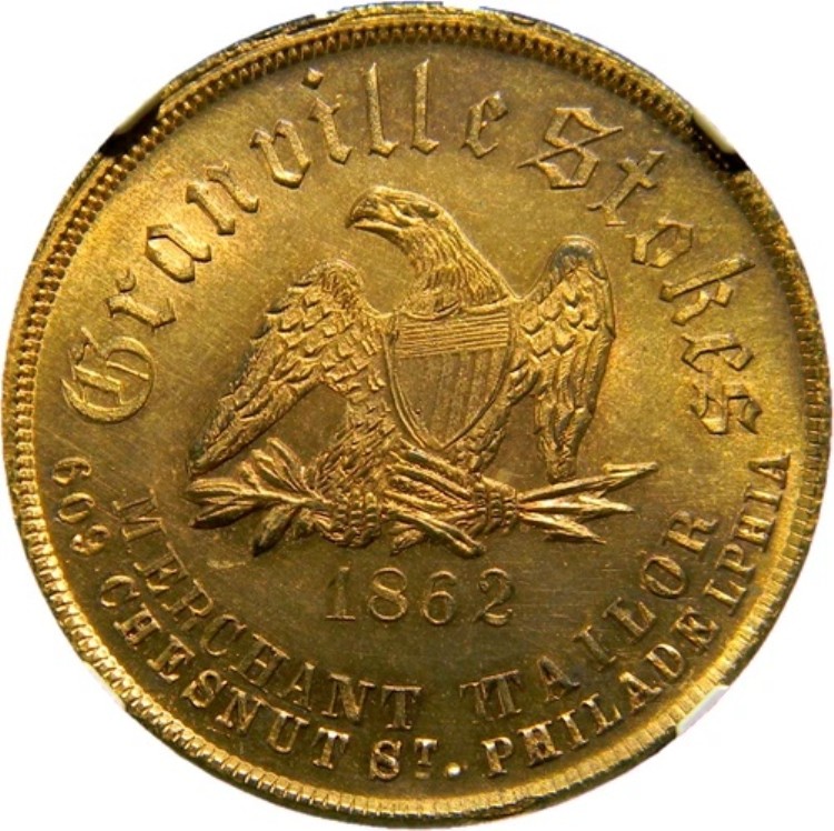 ペンシルベニア州、1862年グランビル・ストークス・トークン NGC UNC 詳細 R-6 (15-12)｜WORLD RESOURCE【QUEEN店】