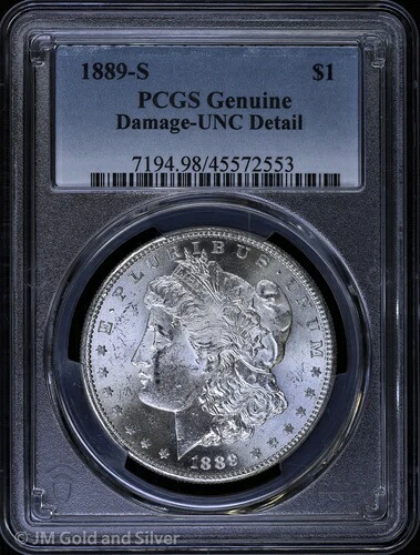 1889-S 1ドル モルガン銀貨 PCGS 純正 UNC 詳細 | 未使用|WORLD RESOURCE【QUEEN店】