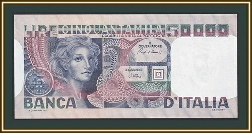 イタリア 50000 リラ 1980 P-107 (107c) UNC|WORLD RESOURCE【QUEEN店】
