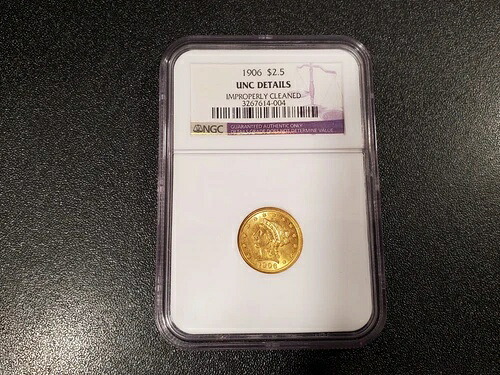 1906年 リバティヘッド 2.50ドル ゴールド クォーターイーグル - NGC UNC 詳細 - 2.5ドル グレーデッド スラブ|WORLD RESOURCE【QUEEN店】
