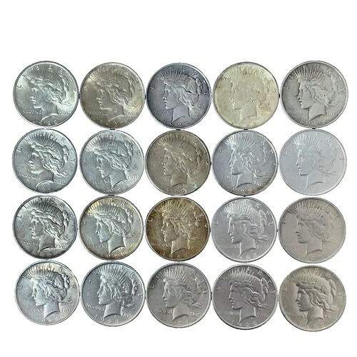 米国平和 90% 銀貨 1ドルロール 20枚入り CIRC & UNC 混合 PDS 1922 - 1927｜WORLD RESOURCE【QUEEN店】