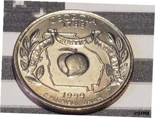 1-1999 D 美しいブリリアント未流通ジョージア州クォーター MS 品質1-1999 D Beautiful Brilliant Uncirculated Georgia state quarter MS quality画像