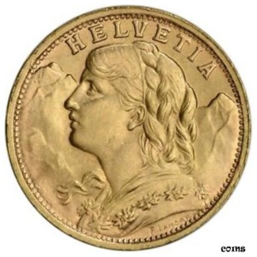 楽天市場】1935年 LB スイス ヘルヴェティア 20フラン 金貨