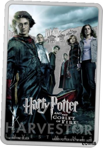 2020 ハリー・ポッターと炎のゴブレット ポスターコイン - 1オンスシルバーコイン - OGP2020 HARRY POTTER AND THE GOBLET OF FIRE POSTER COIN - 1 OZ. SILVER COIN - OGP画像