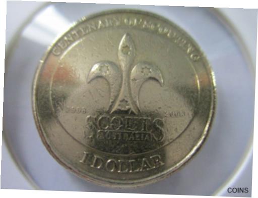 【極美品/品質保証書付】 アンティークコイン 硬貨 2008 Australian $1 One Dollar Coin, Scouts Australia 1908 - 2008 in 2