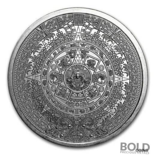 シルバー - 1オンス アステカ カレンダー ラウンドSilver - 1 oz Aztec Calendar Round