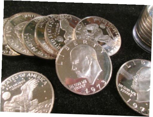 【極美品/品質保証書付】 アンティークコイン コイン 金貨 銀貨 [送料無料] 1973-S PROOF EISENHOWER SILVER $1 ROLL 20 COINS RARE DATE MM9画像