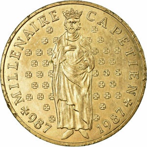 【極美品/品質保証書付】 アンティークコイン コイン 金貨 銀貨 [送料無料] [#727092] Coin, France, Millennium of King Capet and France, 10 Francs, 1987画像