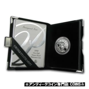 【極美品/品質保証書付】 アンティークコイン コイン 金貨 銀貨  [送料無料] 1997-W 1/2 oz Proof Platinum American Eagle (w/Box & COA)