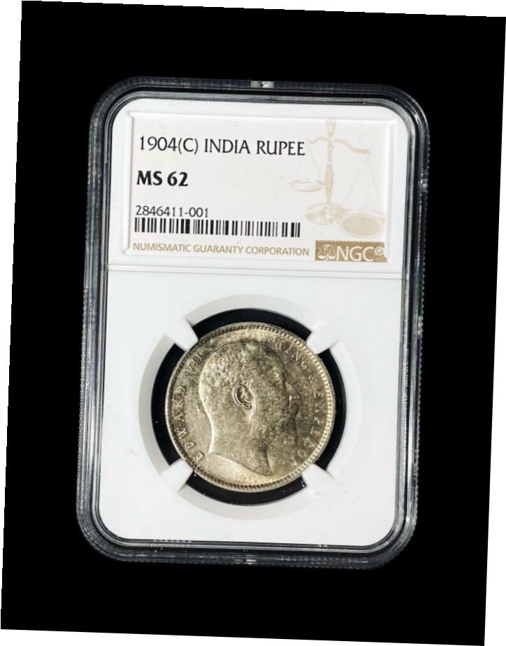 インド １ルピー銀貨 1921年 Bミント PCGS MS62 ○販売購入○ www