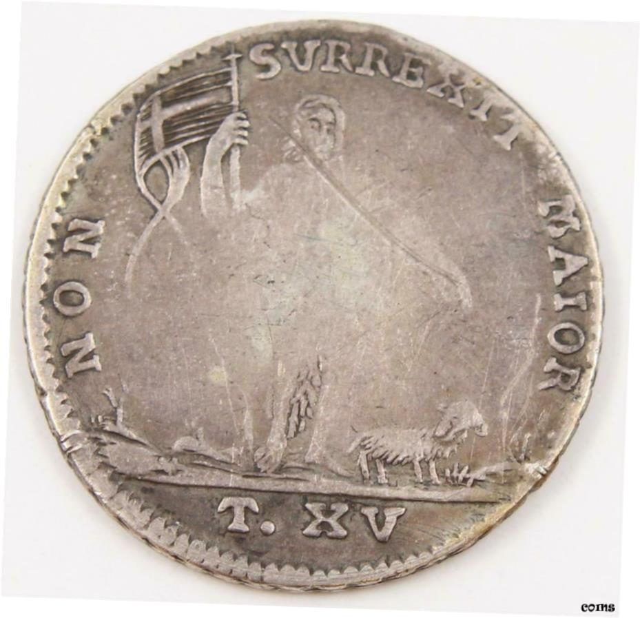 【極美品/品質保証書付】 アンティークコイン コイン 金貨 銀貨 [送料無料] Malta 1769 15 Tari silver coin EMMANUEL PINTO John The Baptist original & nice画像