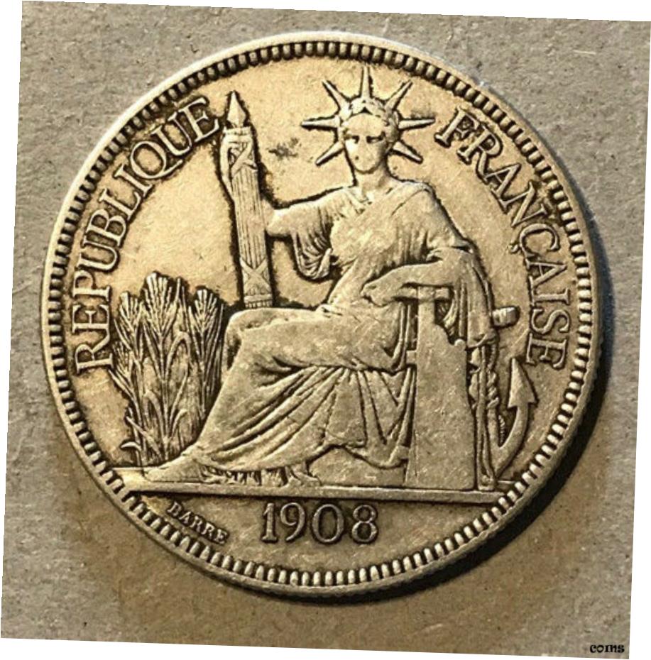 1907年 フランス ピアストル 銀貨 楽天市場】フランス領インドシナ貿易銀 1ピアストル銀貨1907年極