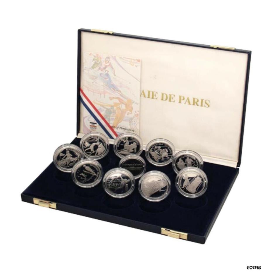 フランス　アルベールビルオリンピック　100フラン　1992年　銀貨　2種類 フランス アルベールビルオリンピック 100フラン 1992年 銀貨 2