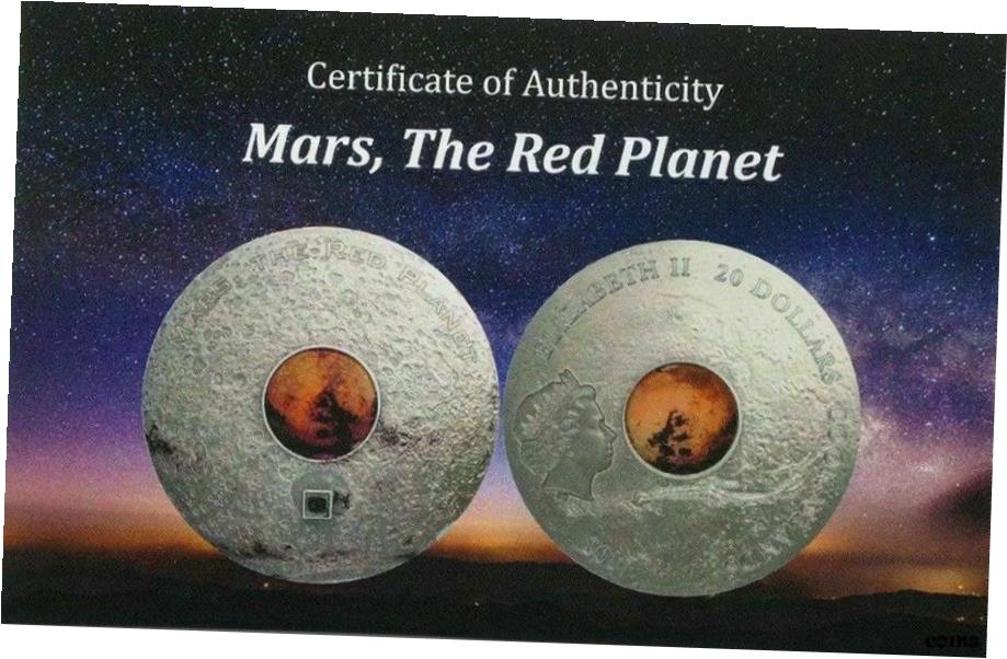 2017 $20 クック諸島 マーズ ザ レッド プラネット 3 オンス シルバー コイン PCGS MS70 FD V72017 $20 Cook Islands Mars The Red Planet 3oz Silver Coin PCGS MS70 FD V7画像