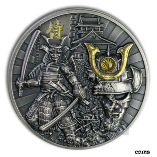 2019 ニウエ 2 オンス シルバー アンティーク 戦国無双2019 Niue 2 oz Silver Antique Samurai Warriors画像
