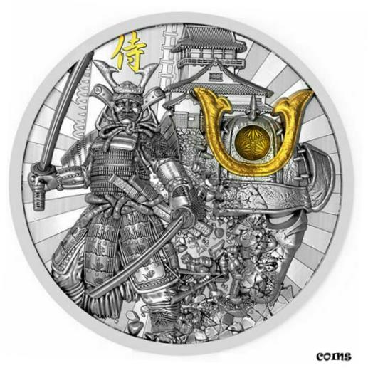 ニウエ 2019 戦国無双 2オンス 5$ アンティーク仕上げ シルバーコインNiue 2019 Samurai Warriors 2 oz 5$ Antique finish Silver Coin画像