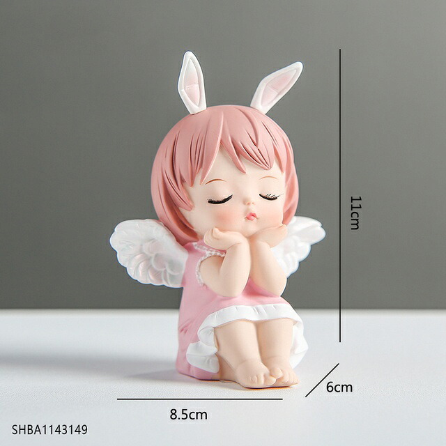 オブジェ 【エンジェルベイビーピンクA】モダンキュートプリンスフィギュアレジンモデルホームデコレーションミニチュアアクセサリーリビングルームデコレーションクリスマスチルドレンギフト 【Angel baby-Pink A】Modern Cute Prince Figurines Resin Model Home Decoratio