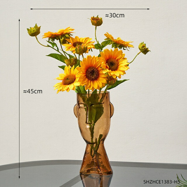 オブジェ 【スモールコンビネーションB】ガラスの花瓶家の装飾人間の頭モデルテラリウムリビングルームの装飾オフィスアクセサリーFlowerPotクリエイティビティギフト 【Small-Combination B】Glass Flowers Vase Home Decor Human Head Model Terrarium Living Room Decorat