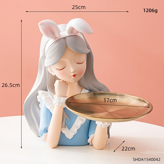 オブジェ 【26.5糎-青色】ResinGirlModel Abstract Sculptureモダンアートホームデコレーションアクセサリーリビングルーム納めるスタチューオフィスデスクデコレーション 【26.5糎-Blue】Resin Girl Model Abstract Sculpture Modern Art Home Decoration Accessories For L