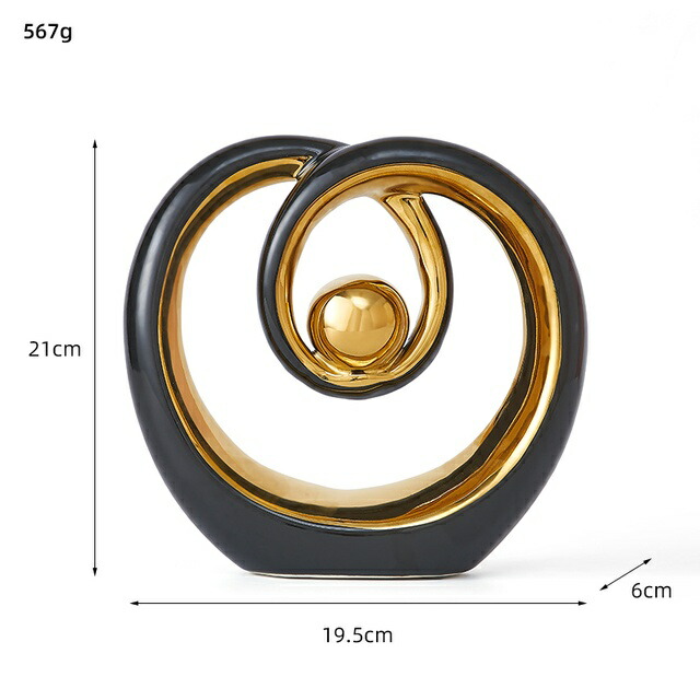 オブジェ 【21cm-ブラックC】北欧陶磁器抽象芸術彫刻家の装飾アクセサリーリビングルーム装飾像クリスマス装飾ギフト2022 【21cm-Black C】Nordic Ceramic Abstract Art Sculpture Home Decoration Accessories Living Room Decoration Statue Christmas Decoration Gifts 