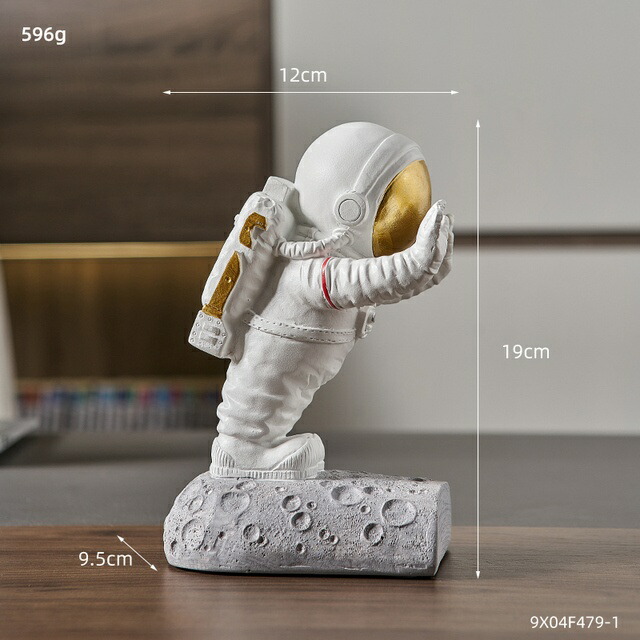 オブジェ 【Gloden】宇宙飛行士像室内装飾本棚デスクアクセサリーリビングルーム装飾モデルレジンギフト 【Gloden】Astronaut Statue Home Decoration Figurines for Interior Decorative Bookshelf Desk Accessories Living Room Decor Model Resin Gift