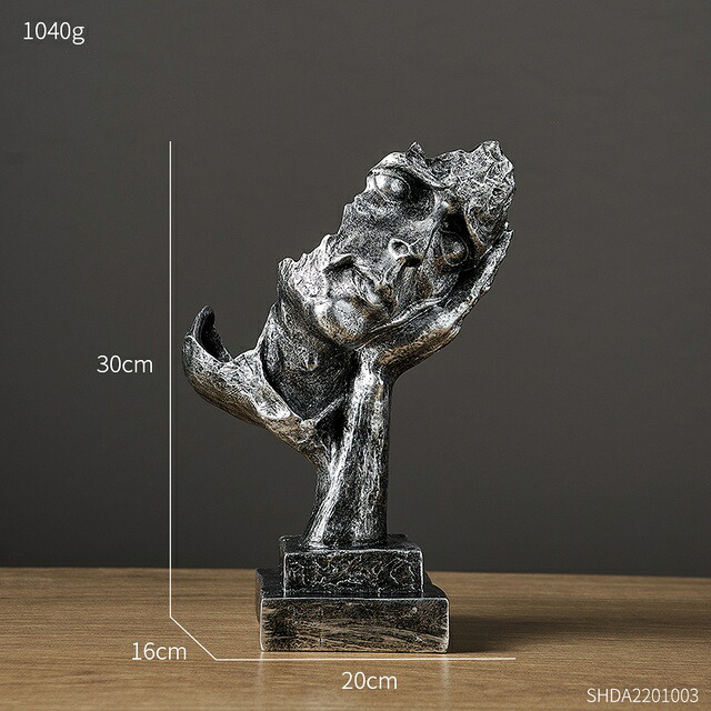オブジェ 【ホールドフェイスシルバー】人の顔像ワインラック抽象樹脂彫刻アートモデルワインボトルホルダー家の装飾ワインキャビネット装飾アクセサリー 【Hold face-silver】Human Face Statue Wine Rack Abstract Resin Sculpture Art Model Wine Bottle Holder Home Deco